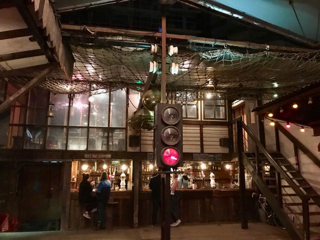 Nice bar in beautiful wooden interior 