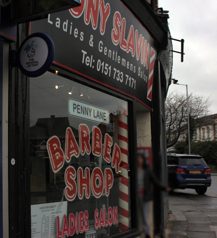 Famous Barber's Shop in Penny Lane Liverpool - known from the Beatles song